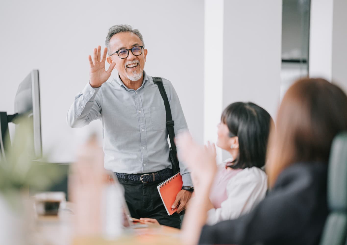 man waving