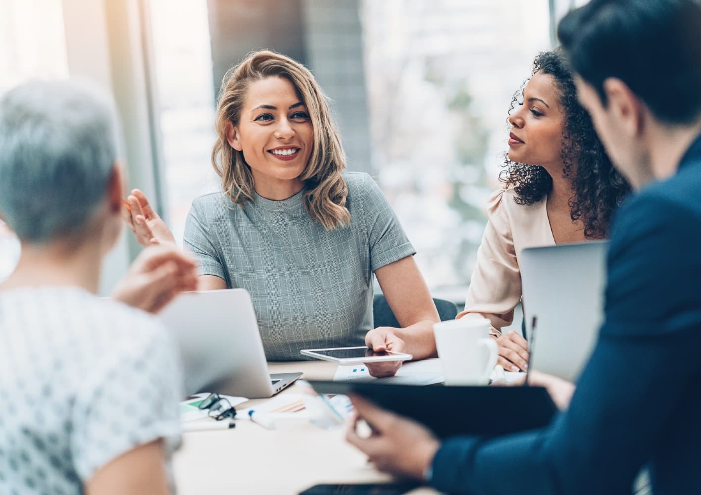 woman leading discussion