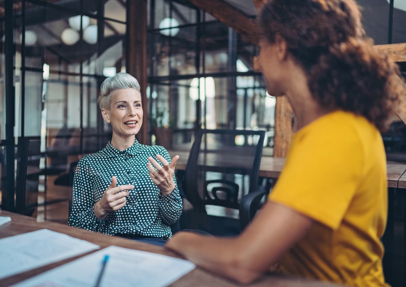women speaking